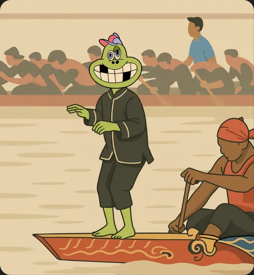 Meme: frog on a dragon boat