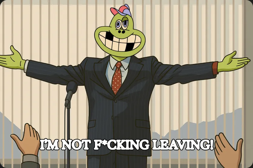 Meme: I'm not leaving