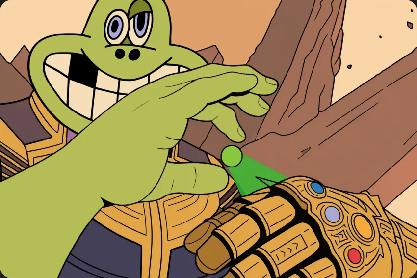 Meme: snapping with the gauntlet
